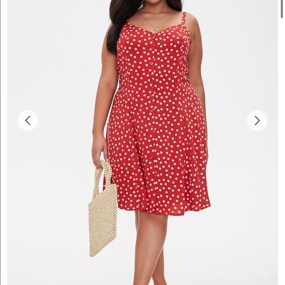 Plus Size Strappy Polka Dot Dress - Picture 4 of 5